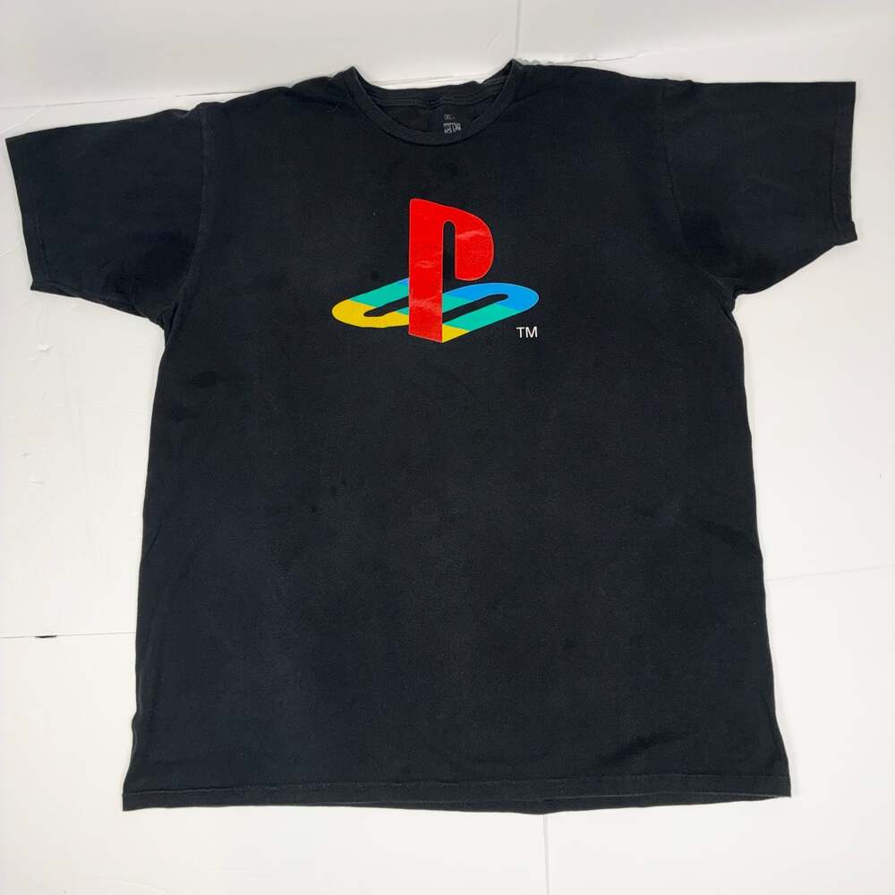 Ripple Junction Men PlayStation Logo Graphic T-Shirt Black XL